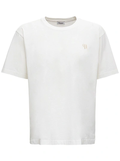 Shop Nanushka White Cotton T-shirt With Logo
