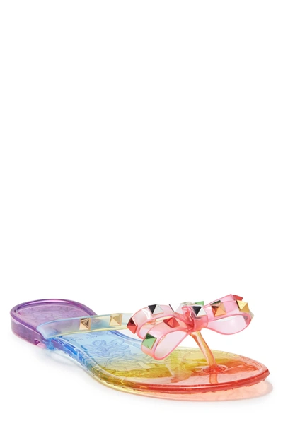 Top Moda Kids Studded Bow Jelly Sandals In Rainbow Multi ModeSens