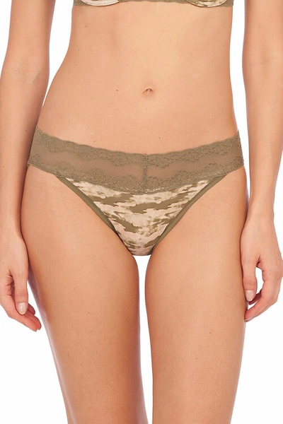 Shop Natori Intimates Bliss Perfection Soft & Stretchy V-kini Panty Underwear In Sage Camo Print