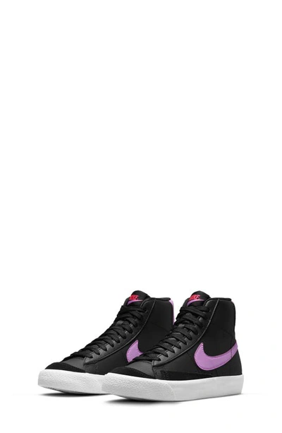 Shop Nike Kids' Blazer Mid '77 Vintage Sneaker In Black/ Pink/ White/ Fuchsia