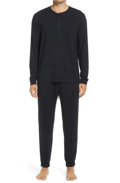 Shop Eberjey Henry Jersey Pajamas In Black