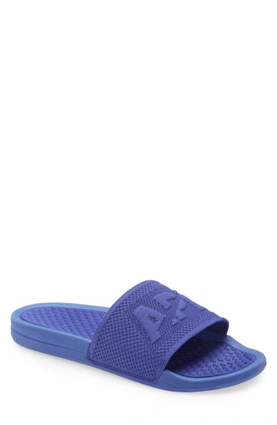 Shop Apl Athletic Propulsion Labs Big Logo Techloom Knit Sport Slide In Blue Haze