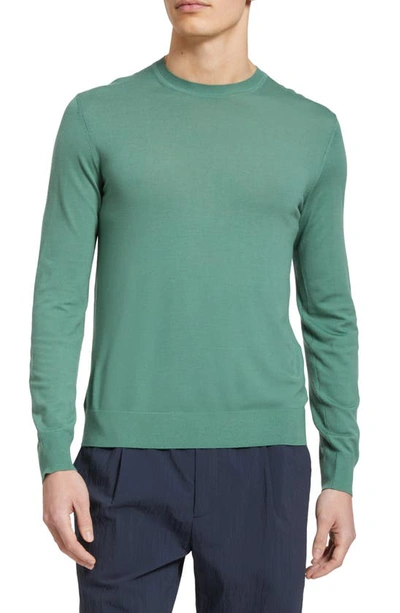 Shop Theory Regal Crewneck Sweater In Dark Ivy