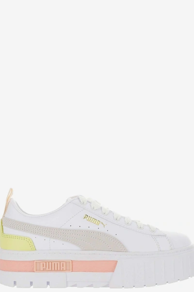Shop Puma Mayze Chunky Sole Sneakers In White