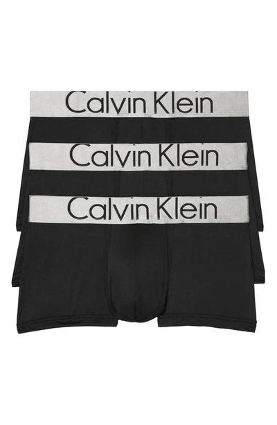 Shop Calvin Klein 3-pack Low Rise Trunks In Black