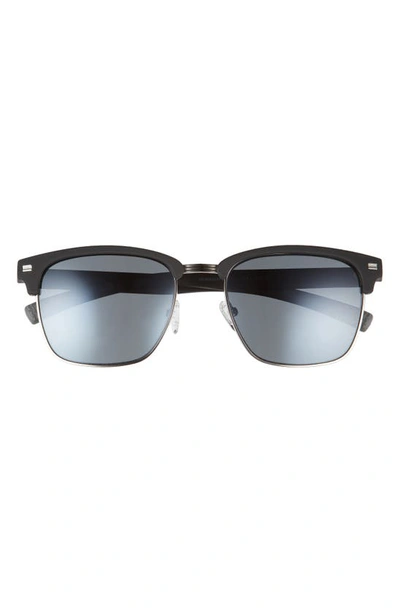 Shop Hurley Halfway 56mm Polarized Browline Sunglasses In Matte Satin Black/ Smoke Base