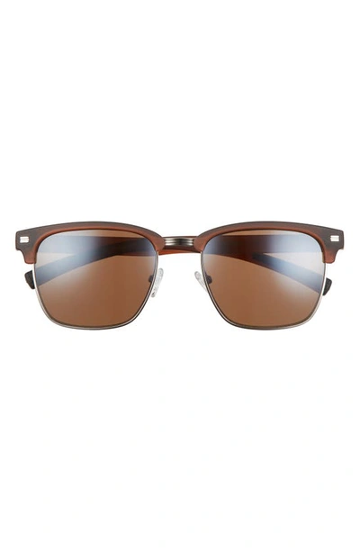 Shop Hurley Halfway 56mm Polarized Browline Sunglasses In Dark Demi/ Brown Base