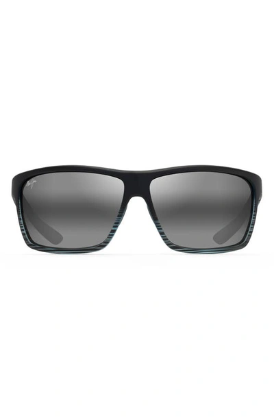 Shop Maui Jim Alenuihaha 64mm Polarized Sport Sunglasses In Grey Black Stripe Neutral