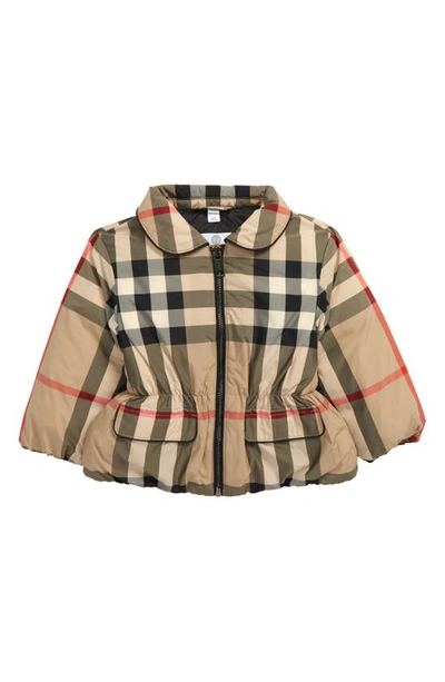 Shop Burberry Mollie Check Jacket In Archive Beige Ip Chk