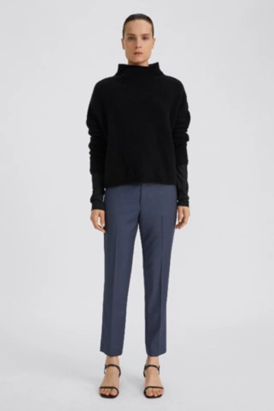 Shop Filippa K Emma Cropped Cool Wool Trouser In Storm Blue