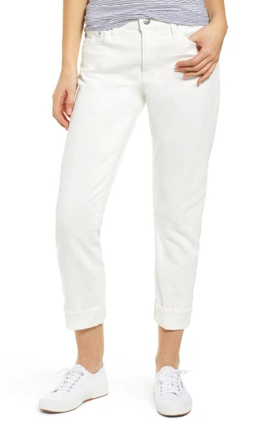 Shop Ag The Ex-boyfriend Crop Slim Jeans In 01y Tonal White