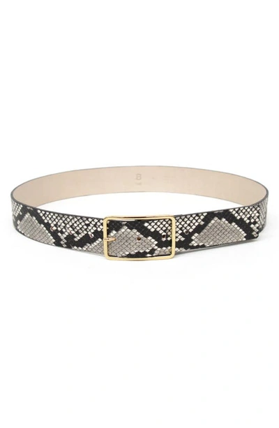 Shop B-low The Belt Milla Python Embossed Leather Belt In White/ Gold