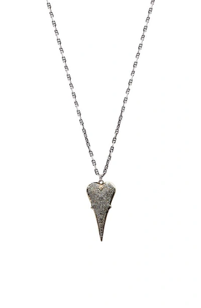Shop Armenta Rose World Pavé Diamond Heart Pendant Necklace In Silver