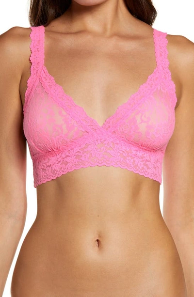 Shop Hanky Panky Signature Lace Bralette In Glo Pink
