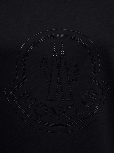 Shop Moncler Black Cotton Sweatshirt With Logo