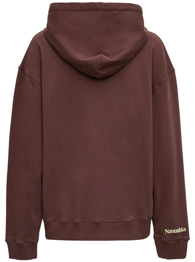 Shop Nanushka Brown Cotton Hoodie With Logo