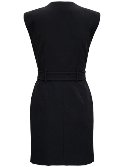 Shop Liu •jo Double-breasted Robemanteau Dress In Black