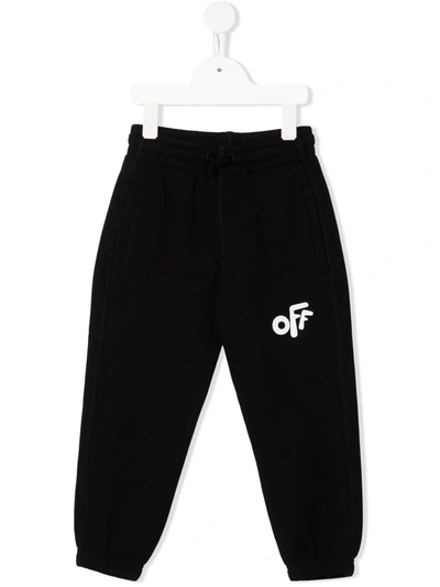 Shop Off-white Rounded-logo Track Pants In Black