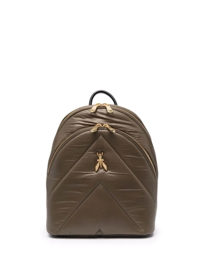 Shop Patrizia Pepe Chevron-quilted Backpack In Green