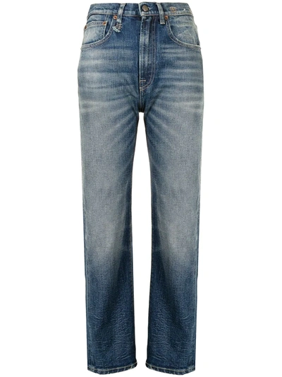 Shop R13 High-rise Straight-leg Jeans In Blue