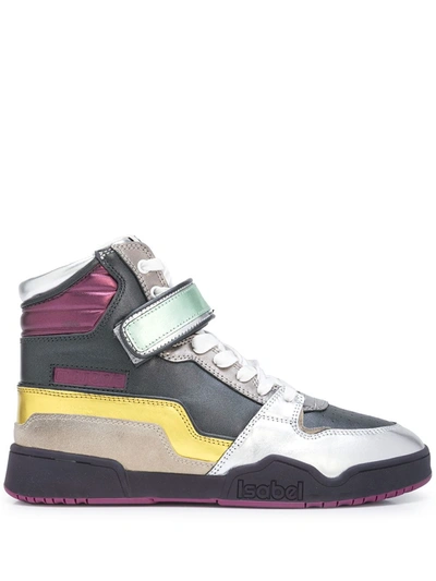 Bresse Metallic Colorblock High-top Sneakers In Multicolour