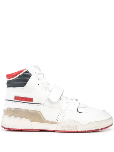Shop Isabel Marant Alsee Leather Touch-strap Sneakers In White