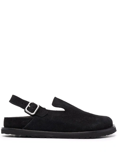 Shop Jil Sander Suede-leather Closed-toe Sandals In Black