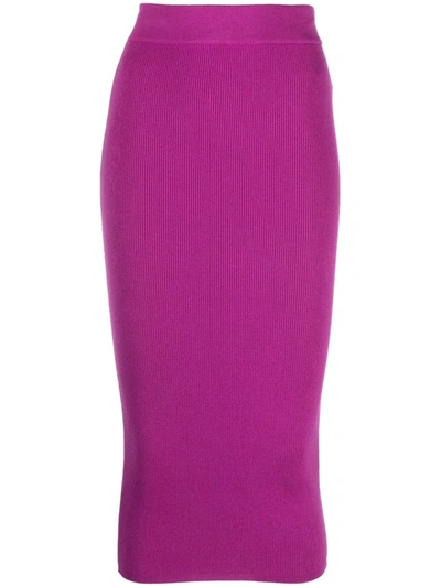 Shop Tom Ford Ribbed-knit Pencil Skirt In Pink