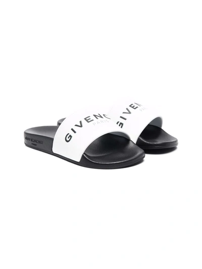 Shop Givenchy Logo-print Pool Slides In Black