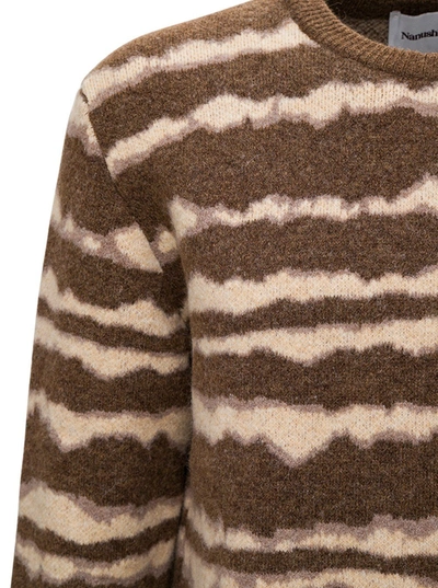 Shop Nanushka Tie Dye Wool Blend Sweater In Brown