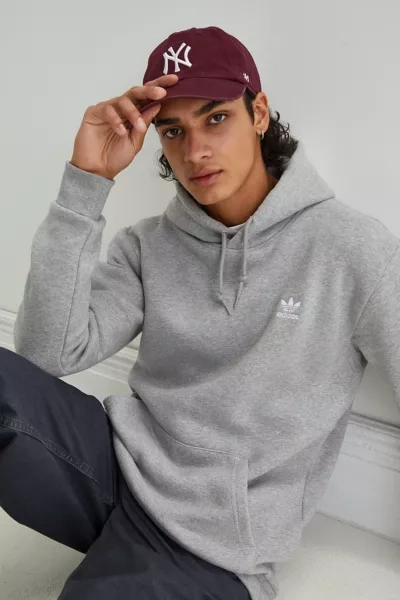 Shop Adidas Originals Essential Hoodie Sweatshirt In Grey