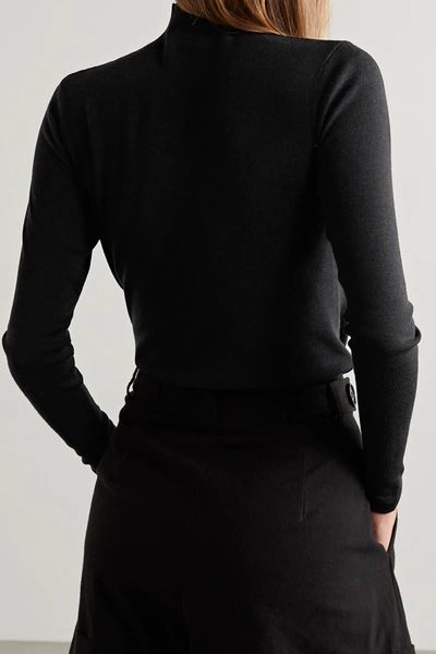 Shop Chloé Cutout Wool-blend Turtleneck Sweater In Black
