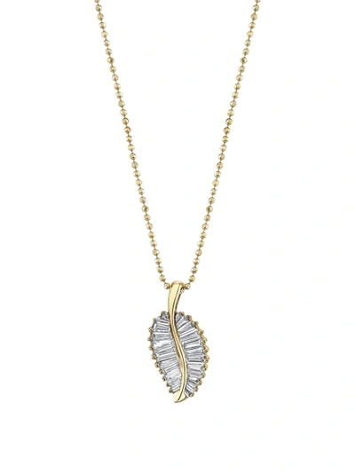 Shop Anita Ko 18k Yellow Gold Classic Palm Leaf Diamond Necklace