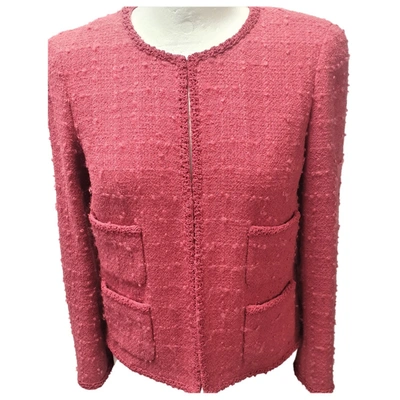 Pre-owned Chanel La Petite Veste Noire Tweed Short Vest In Pink