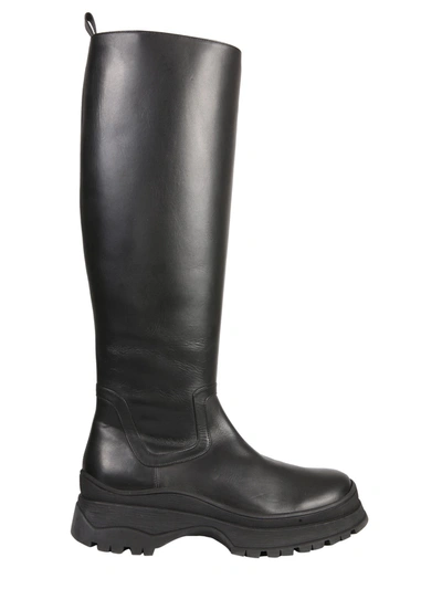 Shop Staud Bow Tall Boots In Nero