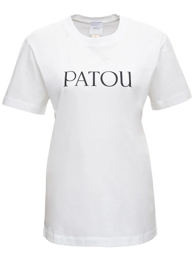 Shop Patou Organic Cotton T-shirt With Logo Print In White