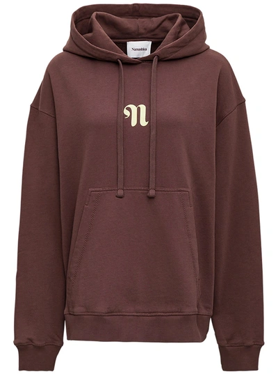 Shop Nanushka Brown Cotton Hoodie With Logo