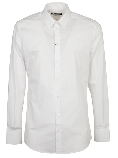 Shop Dolce & Gabbana Classic Plain Shirt In White Ottico