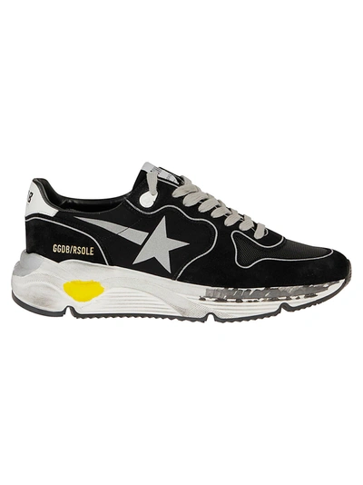 Shop Golden Goose Running Sole Sneakers In Black Silver White