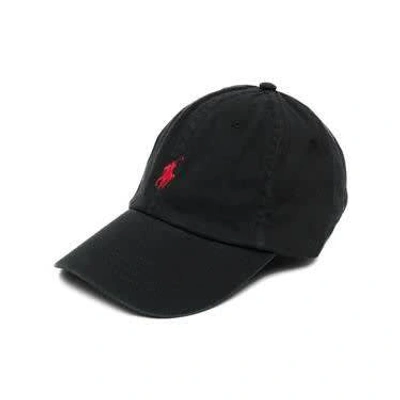 Shop Polo Ralph Lauren Black Cotton Hat With Logo