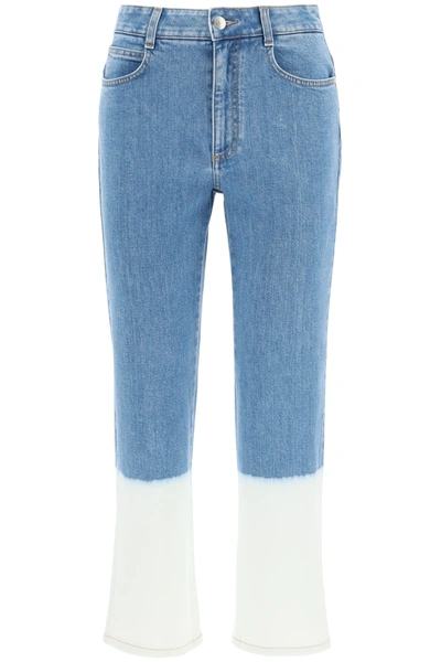 Shop Stella Mccartney Faded Effect Cropped Jeans In Blue,white