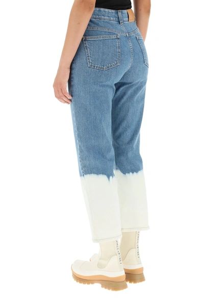 Shop Stella Mccartney Faded Effect Cropped Jeans In Blue,white