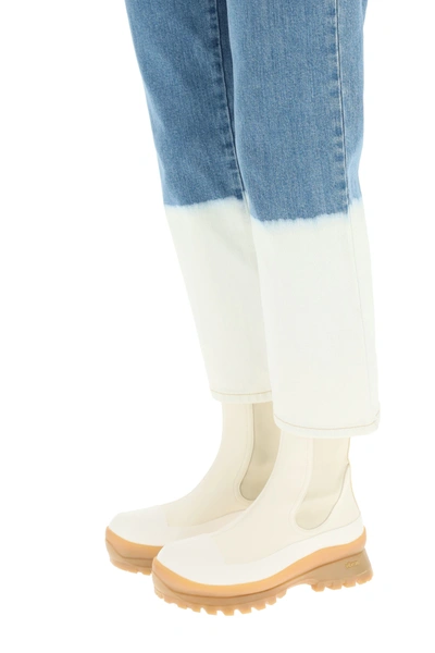 Shop Stella Mccartney Faded Effect Cropped Jeans In Blue,white