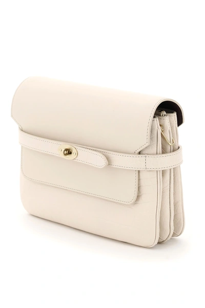 Shop Mulberry Belted Bayswater Accordion Bag In Beige