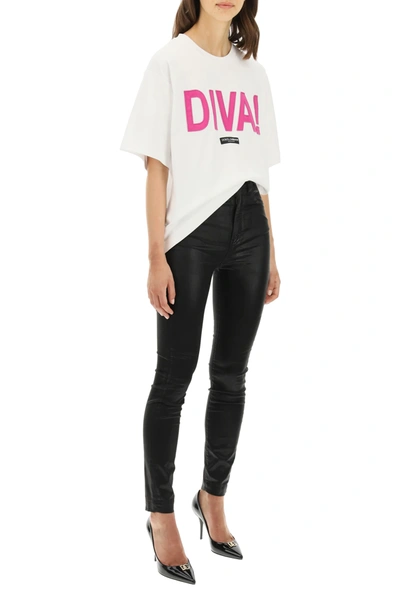 Shop Dolce & Gabbana "diva!" T-shirt In White