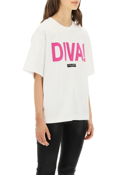 Shop Dolce & Gabbana "diva!" T-shirt In White