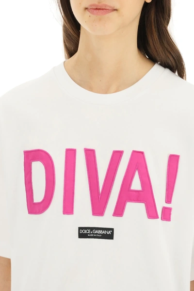 Shop Dolce & Gabbana "diva!" T-shirt In White