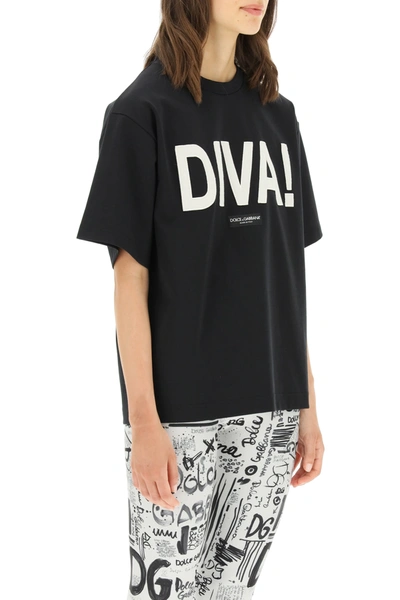 Shop Dolce & Gabbana Diva T-shirt With Patch In Black