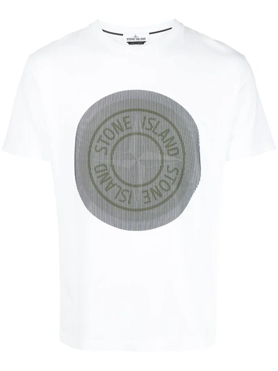 Shop Stone Island Lenticular One Logo-print T-shirt In Weiss