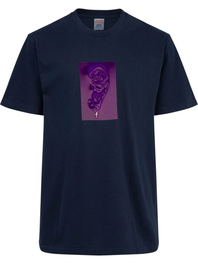Shop Supreme Ear Graphic-print T-shirt In Blue